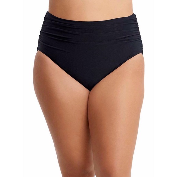 Magicsuit Other - NWT Magicsuit Shirred Jersey Brief Bikini Bottom 16 Black High Rise Shaping Chic